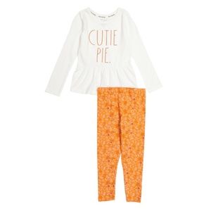 RAE DUNN Girls “Cutie Pie” Slogan 2 Piece Outfit 4